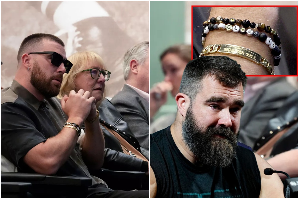 Travis Kelce Sports ‘Kelce’ Friendship Bracelet During Brother Jason’s
