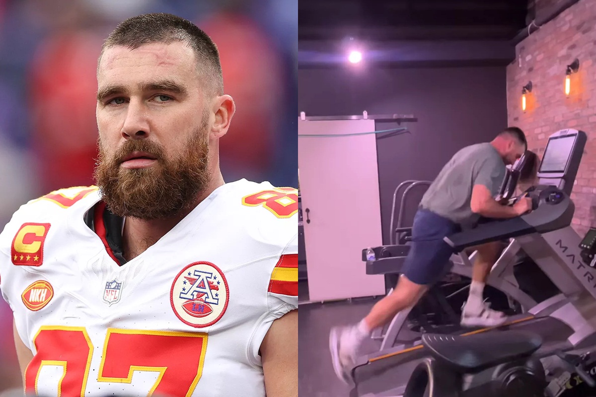 Travis Kelce Sweats Through a Grueling Working in Los Angeles with His