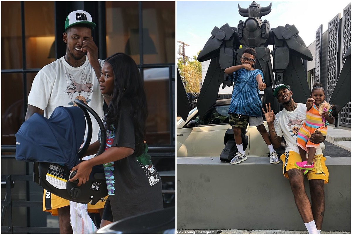 Ex-Laker Nick Young was spotted in a rare family photo, enjoying a ...