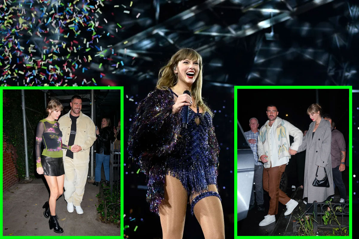 Travis Kelce proudly riles up Swifties as he leaves Eras Tour with ...